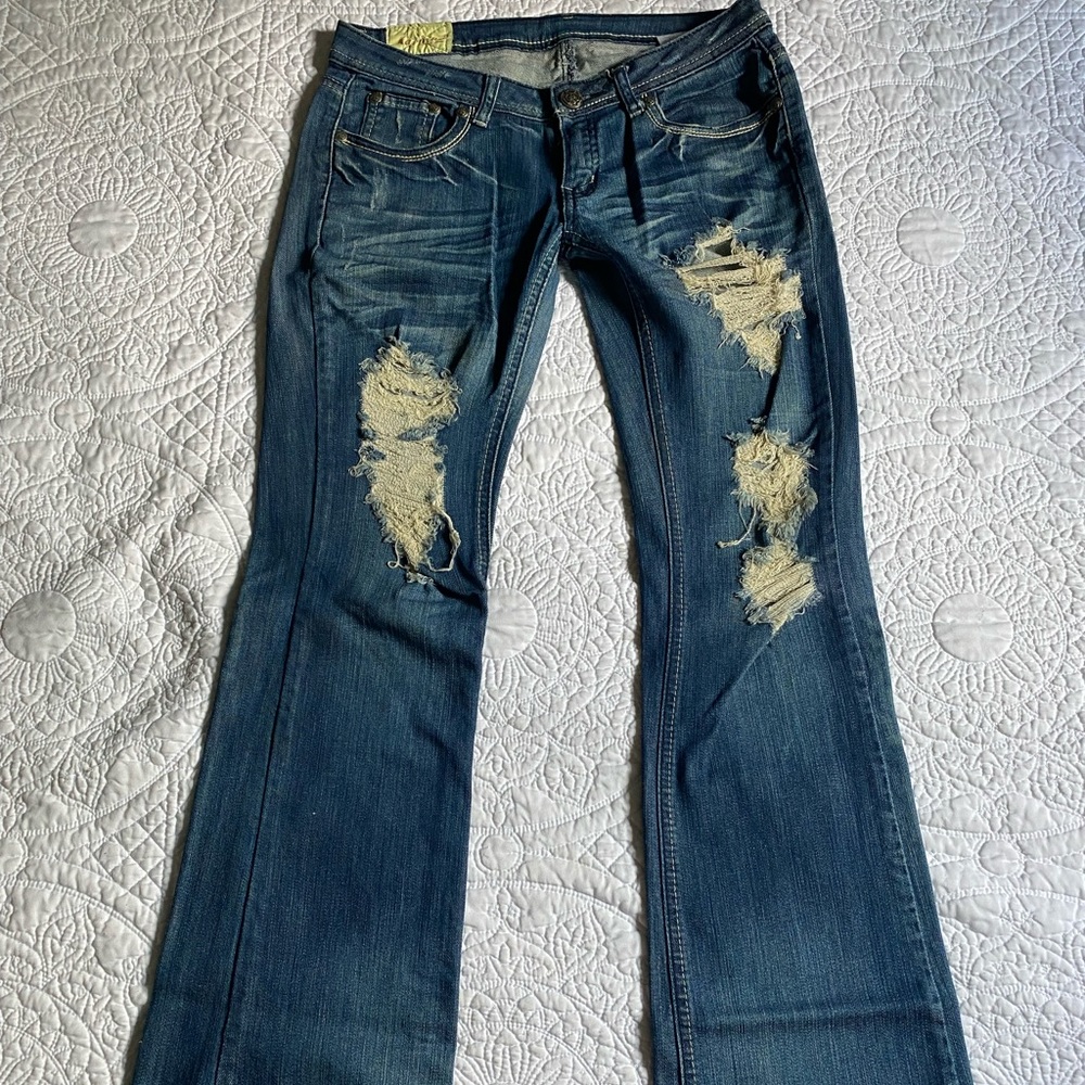 Ripped Style Bootcut Jeans